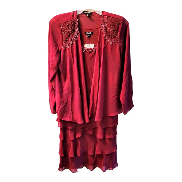 Mother of the Bride/Groom 2 Piece Dress Women's Size 12 Layered Ruffles Formal