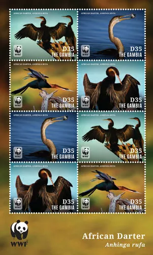 Gambia 2014 - World Wildlife Fund - Sheet of 8 stamps - Scott #3566 - MNH