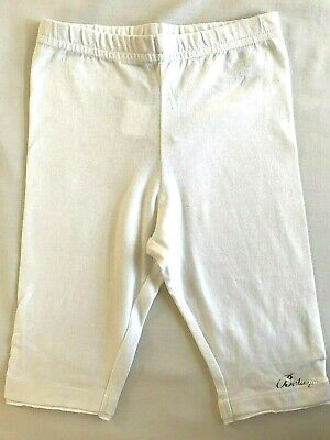 BERLINGOT Girls white rouched leggings with silver logo 5 yrs