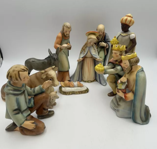 RARE VINTAGE GOEBEL HUMMEL NATIVITY SET 214 TMK3 11 Pieces 999.99