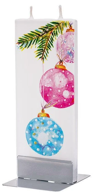 Flatyz Handmade Twin Wick Thin Flat Candle - Adornos navideños colgantes