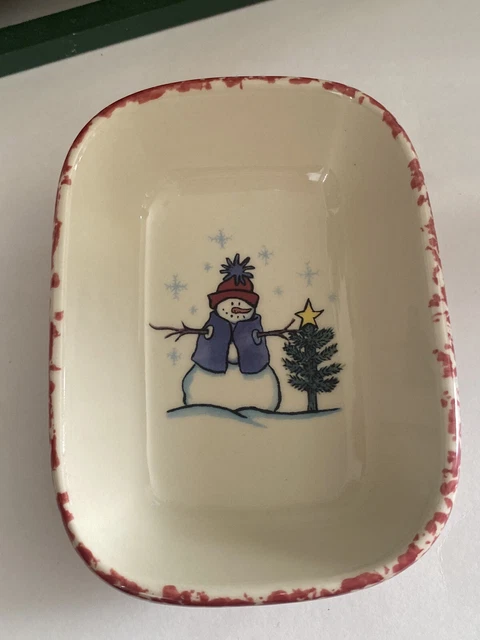 Workshops Of Gerald E Henn Roseville Sponge Dish Snowman Small. See Measurements