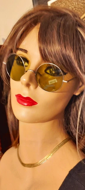 Vintage Willson Sunglasses Round Green Tint Original Hard Case