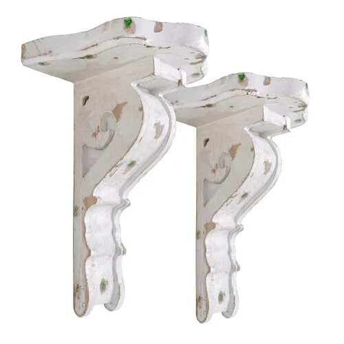 Set of 2 Corbels for Shelves Wood Corbels Decorative Shelf Brackets Wooden Vinta