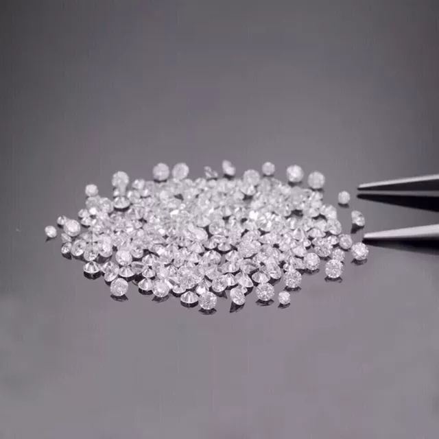 Lot de 10 pièces créé en laboratoire en diamant blanc taille ronde G-H... 2