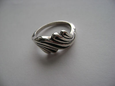 Sterling Silver Black Onyx Inlay Design Band Ring New Old Stock