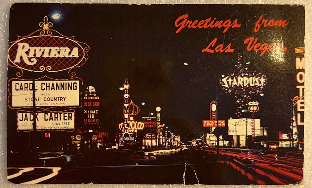 Las Vegas NV The Fabulous Strip Carol Channing Jack Carter Marquee Signs