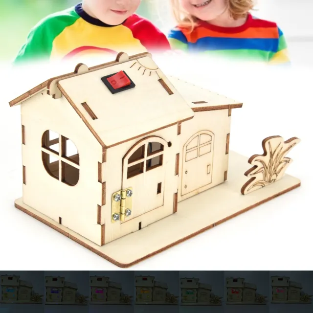 Wooden House Toy STEM Wooden House Composite Wood For Children Above 7