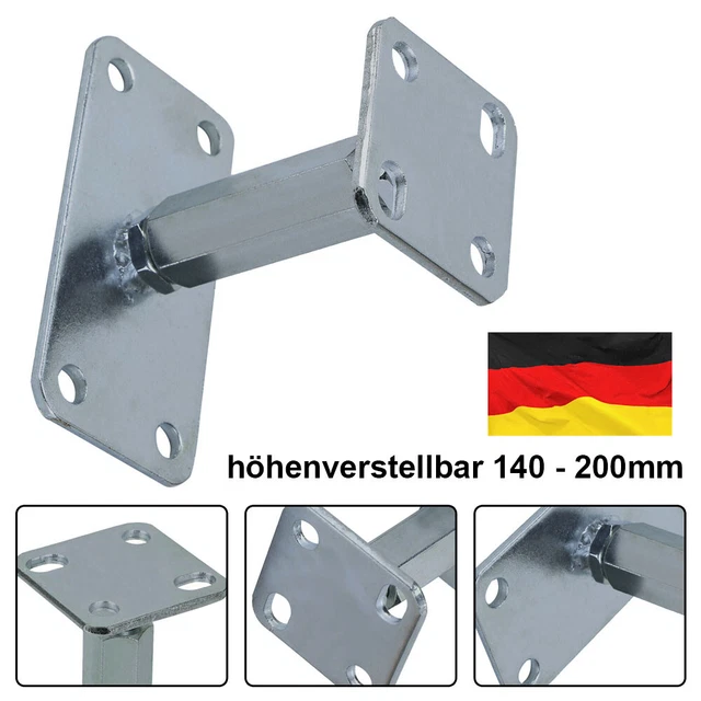 H-pfostenträger 91 X 91 X 600 Mm PFOSTENTRÄGER STÜTZENFUSS VERSTELLBAR Pfostenfuß Höhenverstellbar