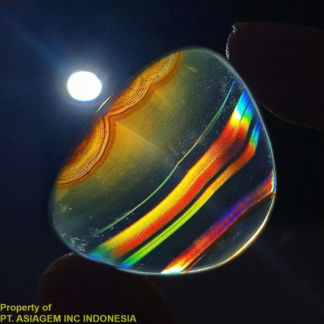 14ct 'A' Grade Rainbow IRIS AGATE ~Multi-Color Fire~ 1-of-a-kind ~100% Natural