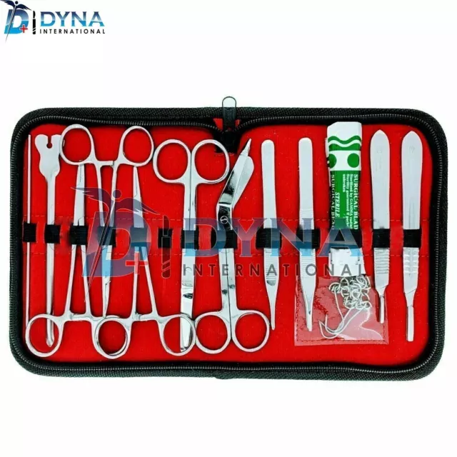 18 pcs Minor Surgery Set Surgical Instruments Kit Stainless Steel with free Case