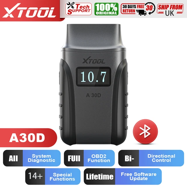 XTOOL ANYSCAN A30D Wireless BT Bidirectional Scan Tool, Full Systems ...