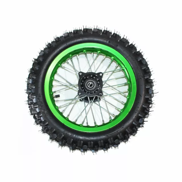 GREEN 15mm Axle 3.00 - 12 12" Inch Rear Wheel Rim Tyre Tire PIT PRO Dirt Bike