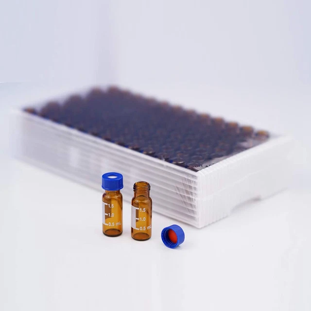 2mL Autosampler Vials|Write Area|Graduations,9-425 HPLC,Screw Cap,Lab Amber Vial