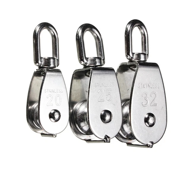 360 Degrees Rotatable Stainless Steel Pulley Single Wheel Swivel Lifting Wheel