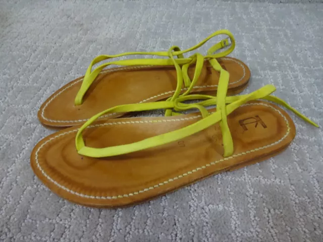 K. Jacques St.Tropez Delta Women's Size EU 40-US 9 Yellow Flat Sandals France 2
