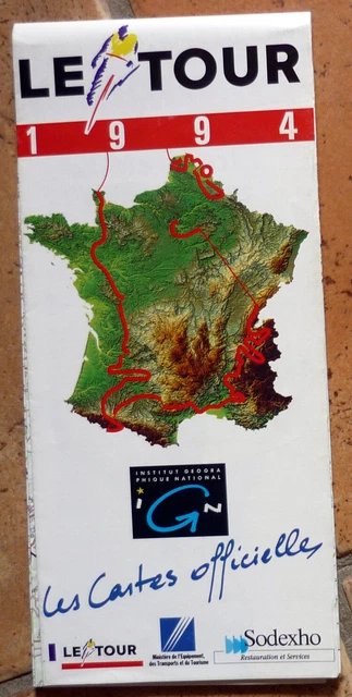 Grande Carte Routière Officielle Du Tour De France 1999 - Cyclisme - État Neuf