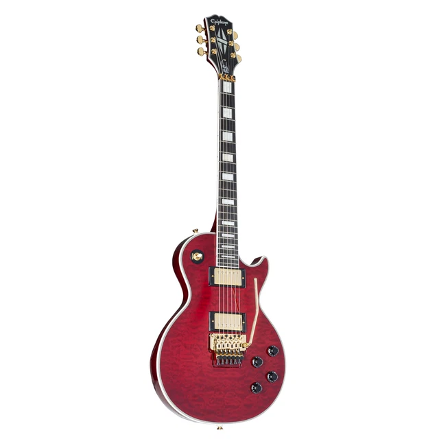 Epiphone Alex Lifeson Les Paul Custom Axcess Ruby - Single Cut E-Gitarre