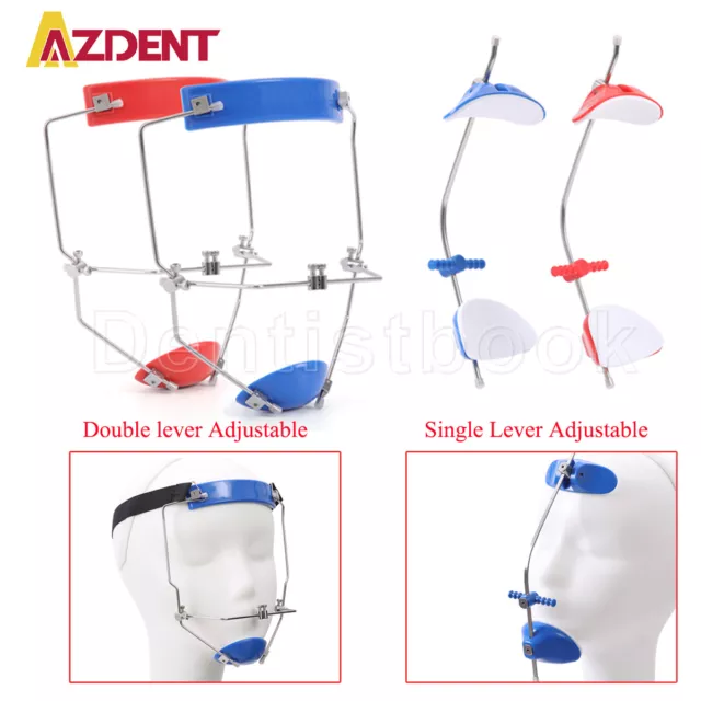 Dental Orthodontic forward pull Headgear Double/Single lever Adjustable Red/Blue