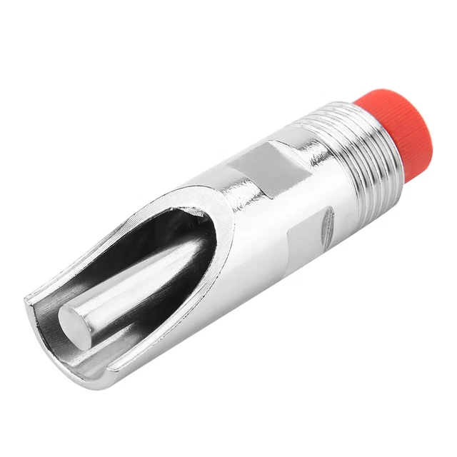 5pcs Stainless Steel Automatic Pig Nipple Drinker Waterer Red Cap Duckbilled Hbh