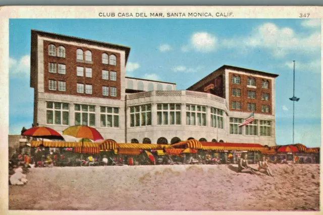 VIntage Postcard-Club Casa Del Mar, Santa Monica, CA