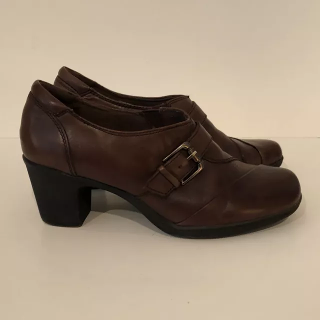 Earth Origins "Margaret" Pump Slip On Booties Brown Leather Heels ~ Women's 8.5M 2