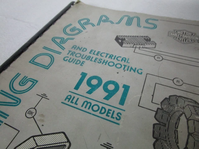1991 HARLEY DAVIDSON ALL MODELS Wiring Diagrams Electrical Manual 99948 ...