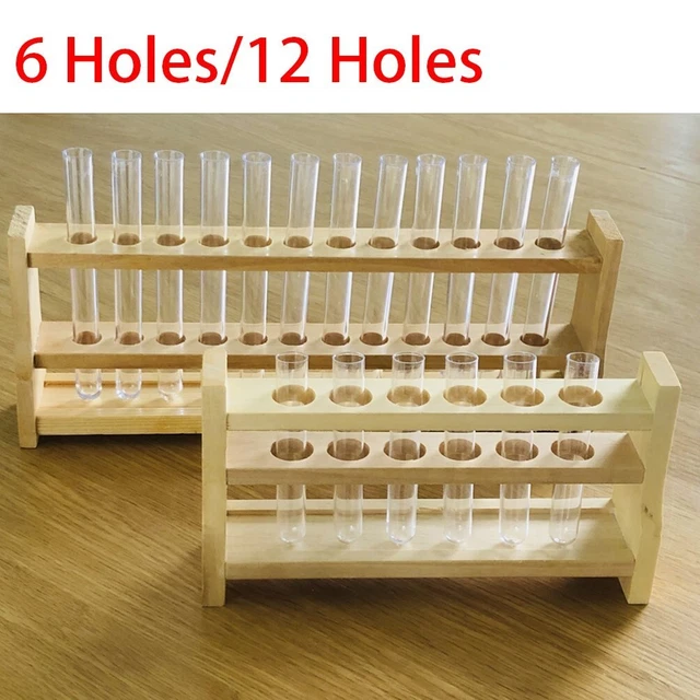 Test Tube Holder 1 Pcs Test Tube Rack Wood Stand 17/22mm 22mm 6-hole/12-hole