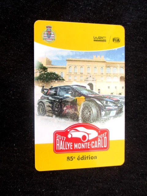 Carte Badge Pass Rallye Monte Carlo 2017 – Vierge Jaune – Excellent état