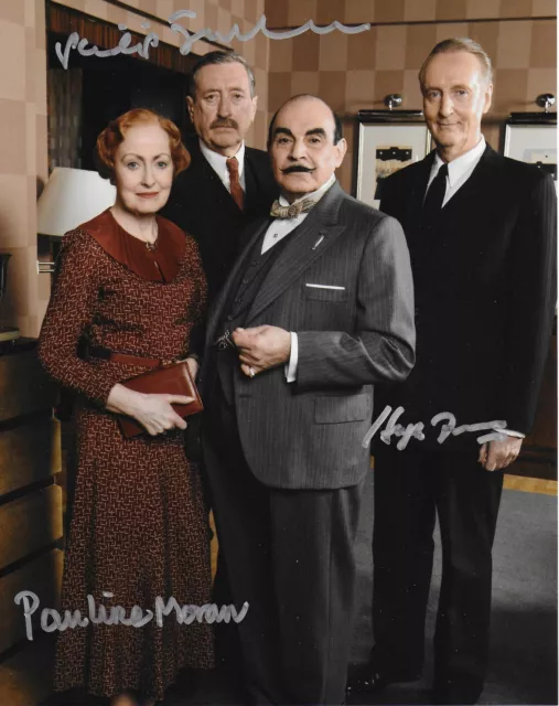 Pauline Moran, Philip Jackson and Hugh Fraser in POIROT, In Person, 10"x8" #007