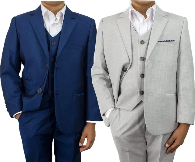 Abito da sposa formale 3 pezzi bambini Cavani blu navy grigio chiaro matrimonio formale 1-15