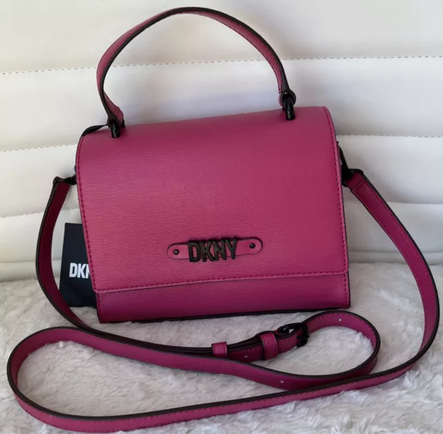 DKNY Allison Small Satchel Crossbody Bag Purse Raspberry Pink MSRP $148.00 NWT