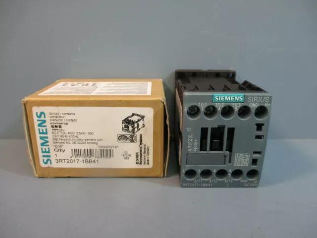 Siemens 3RT2017-11BB41 Contractor AC-3 12A 5,5kw 1NO 4/50Hz NEW