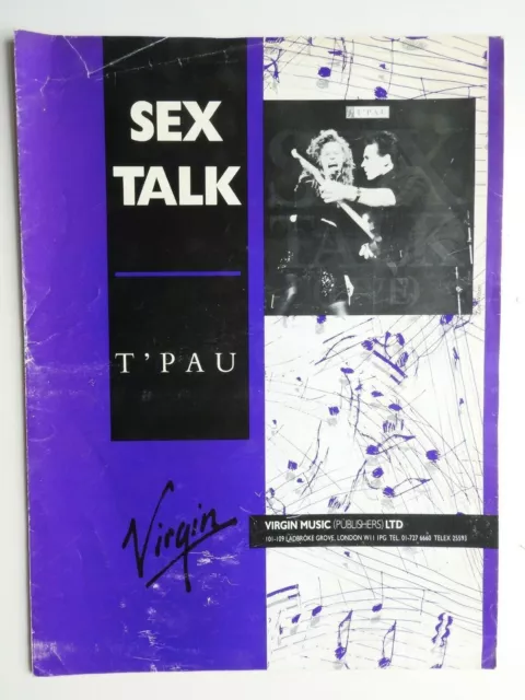 Sex Talk  - T'Pau single sheet music piano vocal guitar PVG 1986 Virgin RARE