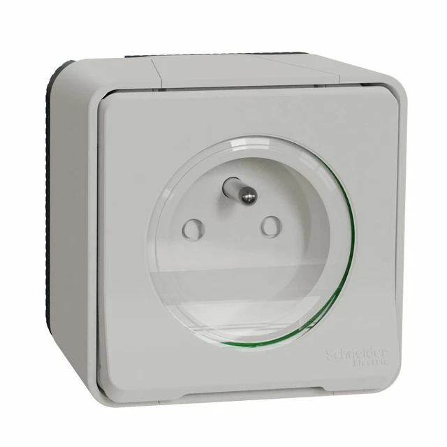 Prise de courant Mureva Styl 2P+T - saillie - IP55 IK08 - connex auto - blanc -