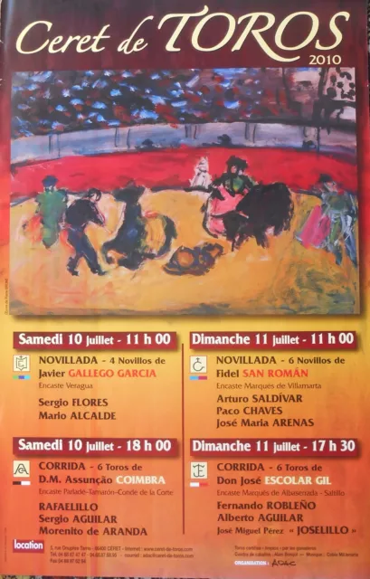 CÉRET de TOROS Ganaderia ESCOLAR GIL D.M. ASSUCÃO Affiche Originale Pierre BRUNE