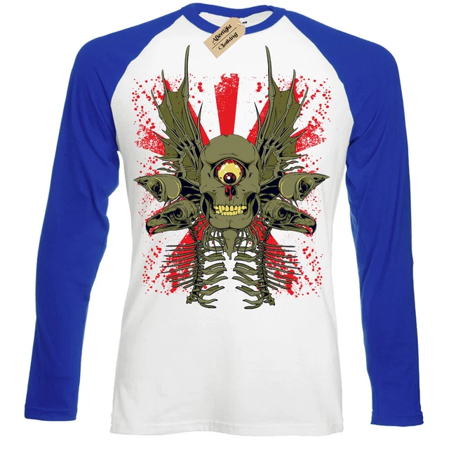 Teschio T-Shirt Biker Gotico Occhio Punk Uomo Baseball