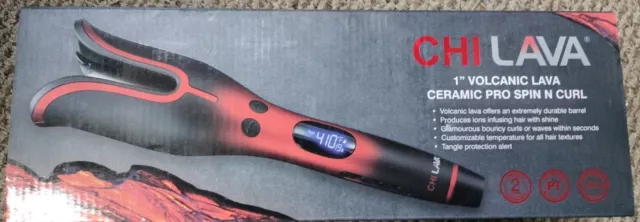 CHI 1” Volcanic Lava Ceramic Pro Spin N Curl Curling Iron Rotating GF8246 🔥NEW