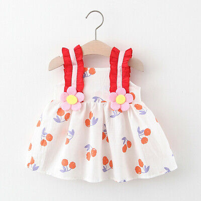 Summer Toddler Baby Kid Girls Floral Strap Summer Dress Princess Dresses Clothes