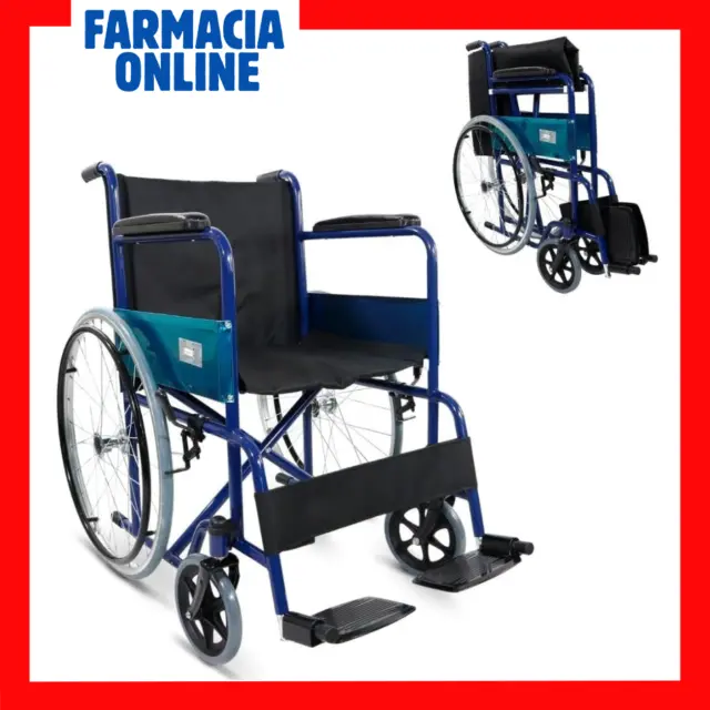 sedia a rotelle per disabili PIEGHEVOLE carrozzina anziani viaggio ad autospinta