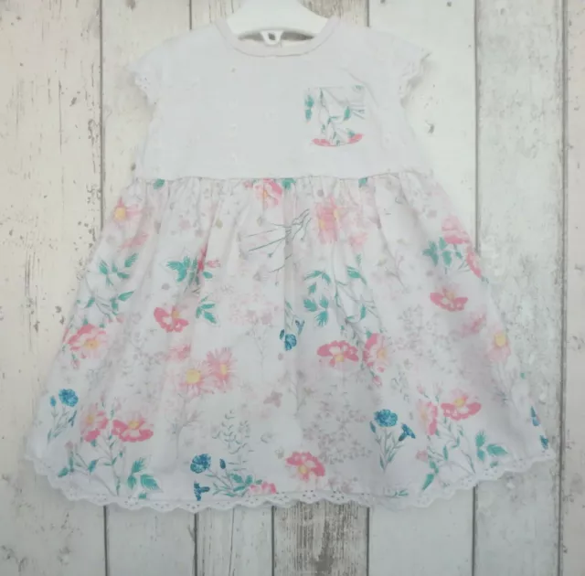 Grazioso abito floreale e ricamato per bambina - George (9 - 12 mesi)