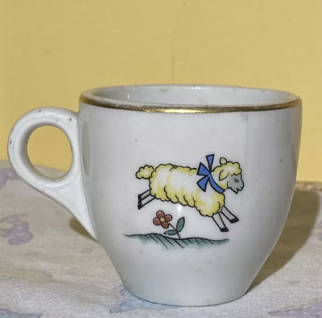 Vintage Child's "Mary Had a Little Lamb" Ceramic  Mug/Tea Cup 2