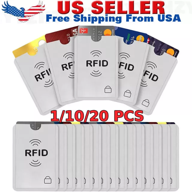 Anti RFID Blocking Card Sleeve-Secure Credit/Debit Card Holder ID Wallet US lot