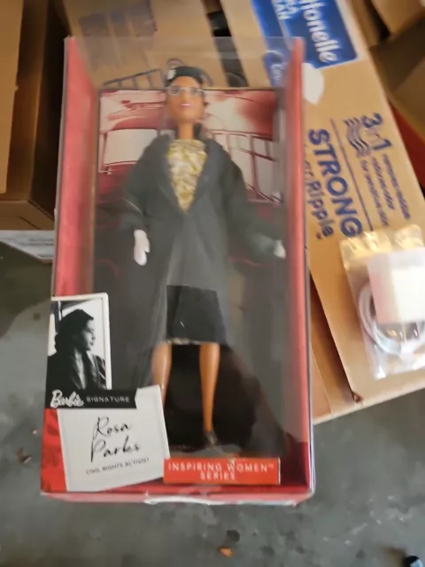 Barbie Inspiring Women Rosa Parks Collectible Doll with Dress Damaged Box