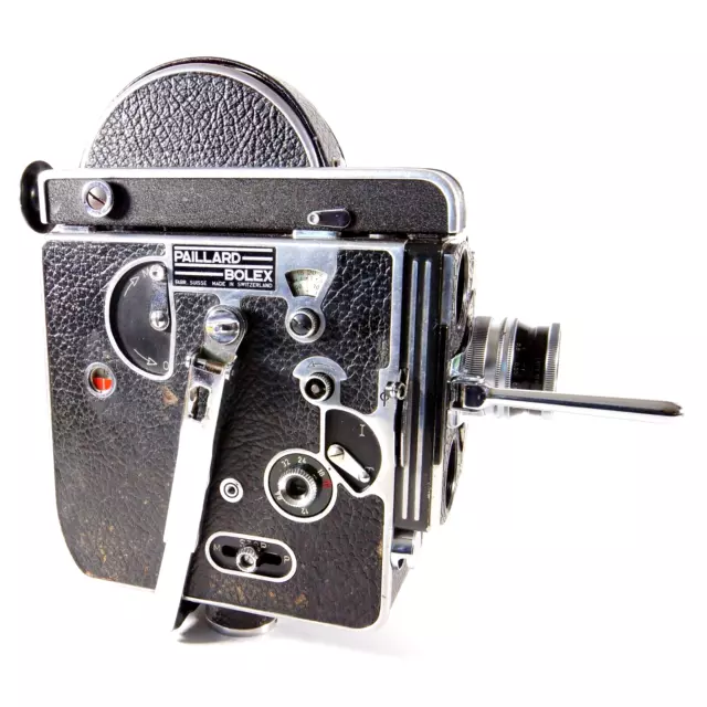 ✅ Fotocamera reflex Paillard Bolex H16 REX con obiettivo Kern Switar 25 mm f1.4 RX