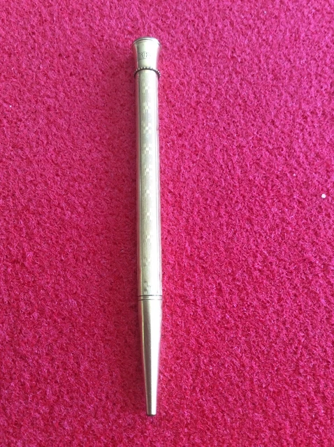 Stylo Porte-mine Vintage JIF En Métal Argenté - Ancien Crayon Mécanique De Bureau, Occasion