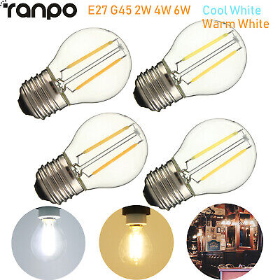 Retro E27 LED G45 Filament Edison Bulb 2/4/6W Warm White Indoor Lighting Lamp