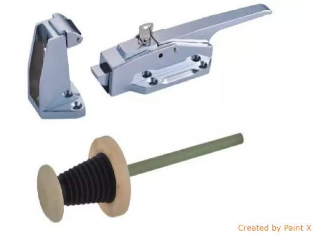 Chrome Fastener Lock Cold-Room Door Suitable  75mm - 119mm Door Thickness