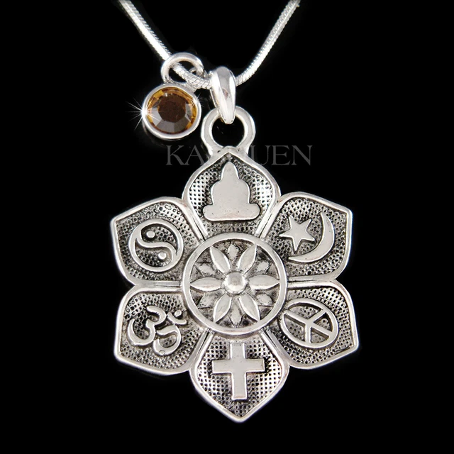 Bague Réglable Fleur De Lotus Coexist Om Croix Islam Étoile Lune - Bijoux Spirituels