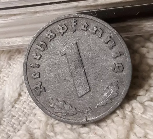 ☆☆ 1943-A Third Reich WW2 1 Pfennig Zinc Coin With Flaws ☆☆